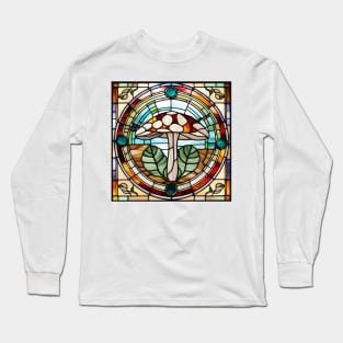 Monstera + Mushroom Stained Glass Long Sleeve T-Shirt